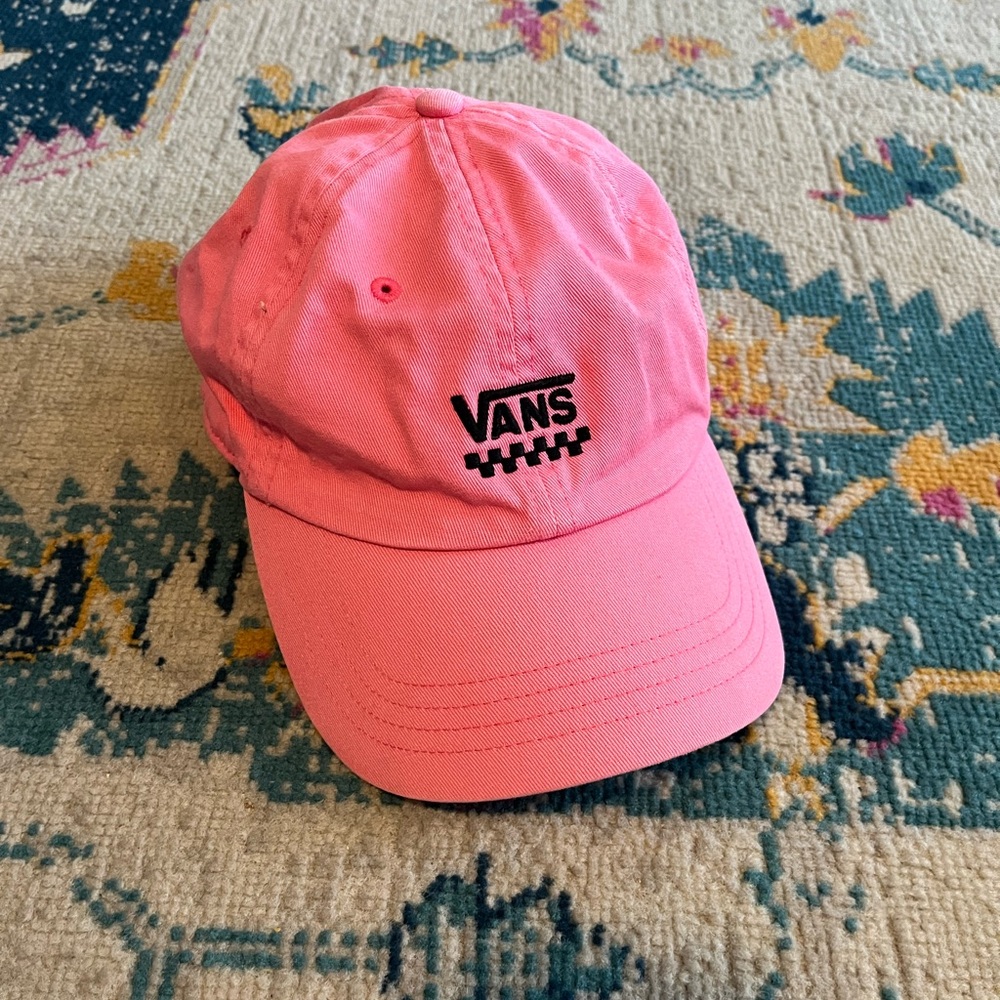 Vans Pink Cotton Hat with Embroidered Logo